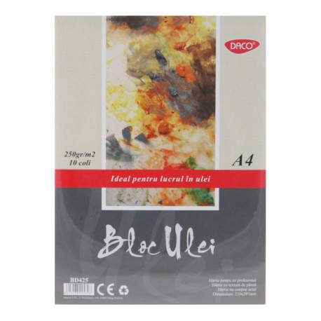Bloc Ulei, A4 & A3, 10 file, 250 g/mp, Daco