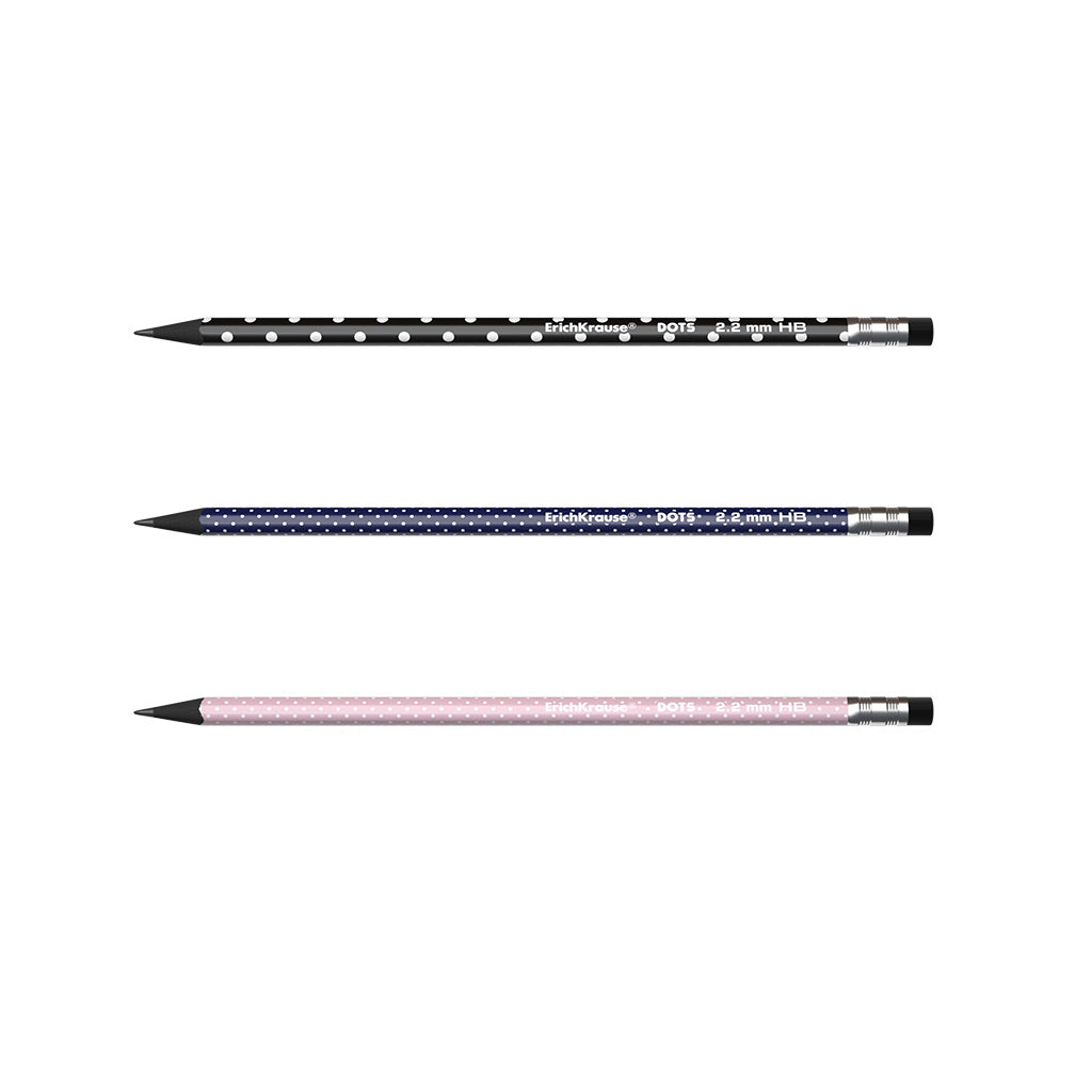 Creion HB cu Radieră, Dots, ErichKrause