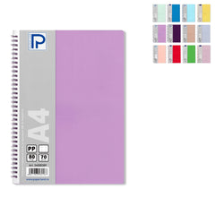 Caiet A4, 80 File, Copertă Plastic, Spiră, 70 g/mp, Paperland