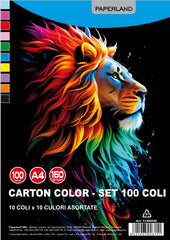 Carton Color A4, 100 buc/set, 160g/mp, Paperland