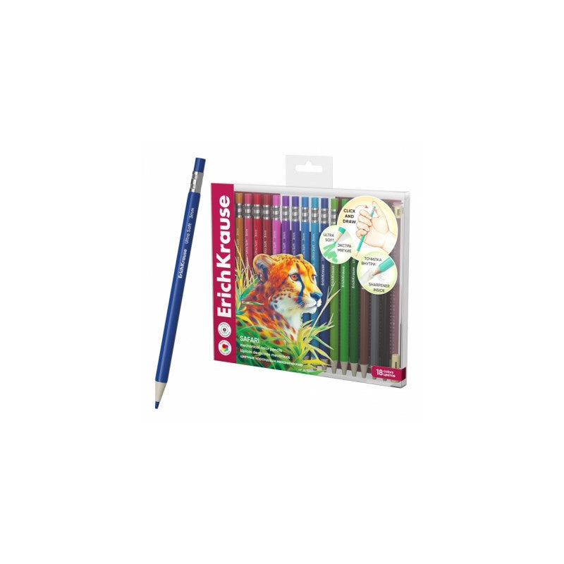 Creioane Colorate, Mecanice, 18 culori/set, ErichKrause