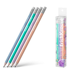 Creioane HB cu Radieră, Pastel Bloom, 12 buc/set, ErichKrause