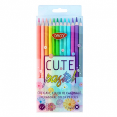 Creioane colorate, Pastel, 12 culori/set, Daco