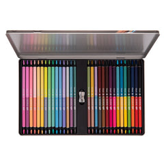 Creioane colorate, bicolore, 30 buc/set, Cutie Metalică, Daco