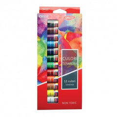 Tempera, 12 culori/set, CU112, Daco