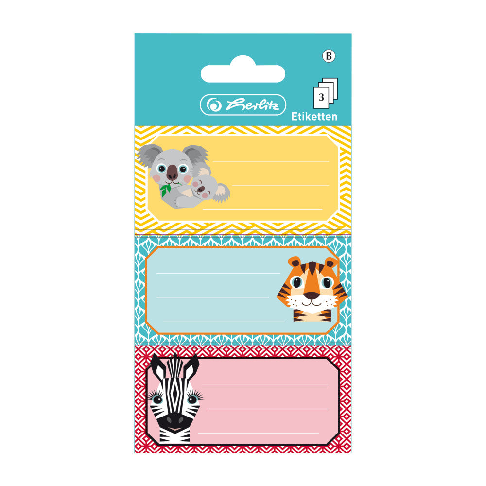 Etichete Școlare, Cute Animals, 3 x 3 coli/set, Herlitz
