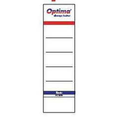 Etichete Albe pentru Biblioraft 75 mm, 10/set, Optima