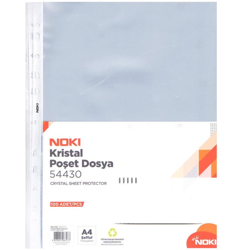 Folie Protecție, A4, 75 microni, Cristal, 100 buc/set, Noki