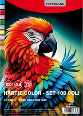 Hârtie Color A4, 100 buc/set, 70g/mp, Paperland