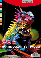 Hârtie Color A4, 50 buc/set, 70g/mp, Paperland