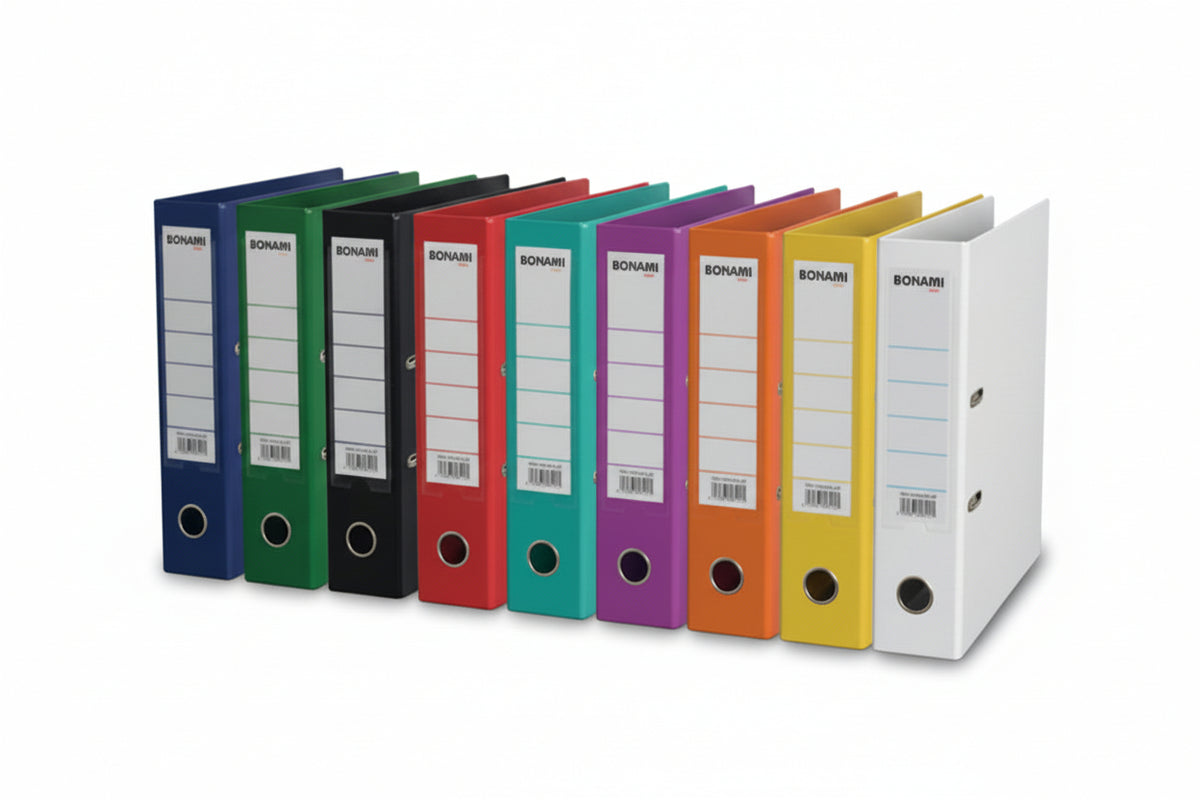 Biblioraft A4, Plastifiat, 75 mm, Diverse Culori