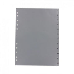 Index Plastic Gri, A4, Numeric 1-12, Optima