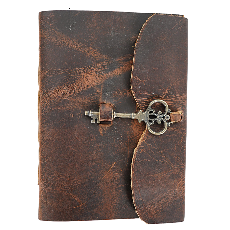 Jurnal Vintage, Copertă Piele Naturală, KR-L004, Krashell