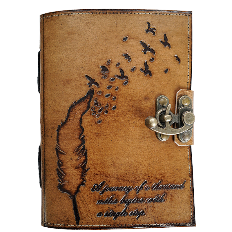 Jurnal Vintage, Copertă Piele Naturală, KDL-402, Krashell