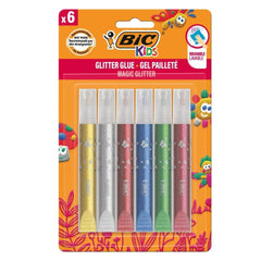 Lipici  Glitter, 6 culori / set, Bic