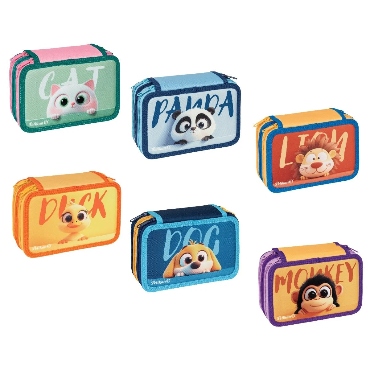 Penar Echipat, 43 Piese, 3 Compartimente, motiv Happy Animals, Pelikan