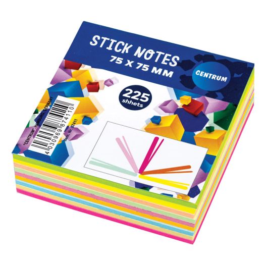 Notes Autoadeziv, 75 x 75 mm, 225 file, Centrum