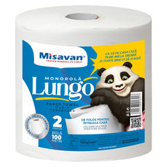 Prosop Hârtie Alb, 2 straturi, 100 m, Misavan