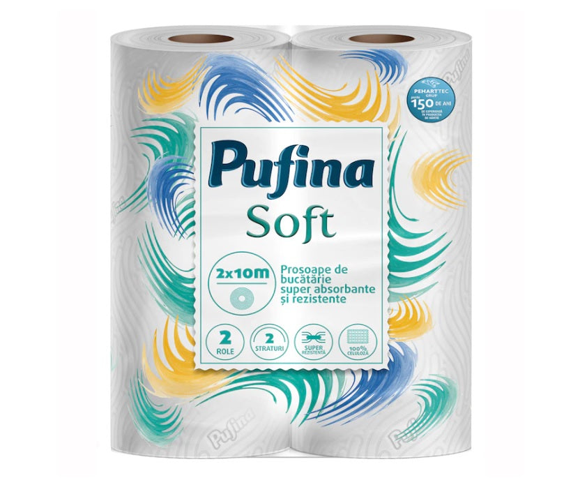 Prosop Bucătărie, 2 straturi, 2 x 10m, 2 role, Pufina