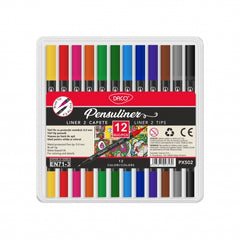 Pensuliner, 12 culori/set, PX502, Daco