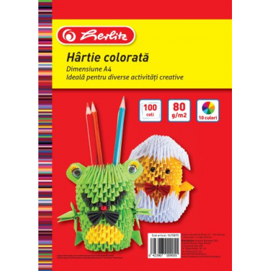 Hârtie Color A4, 100 buc/set, 80g/mp, Herlitz