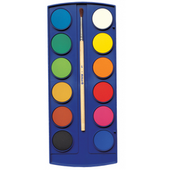 Acuarele 11 culori + 1 Pastilă albă, Pensulă, Pelikan