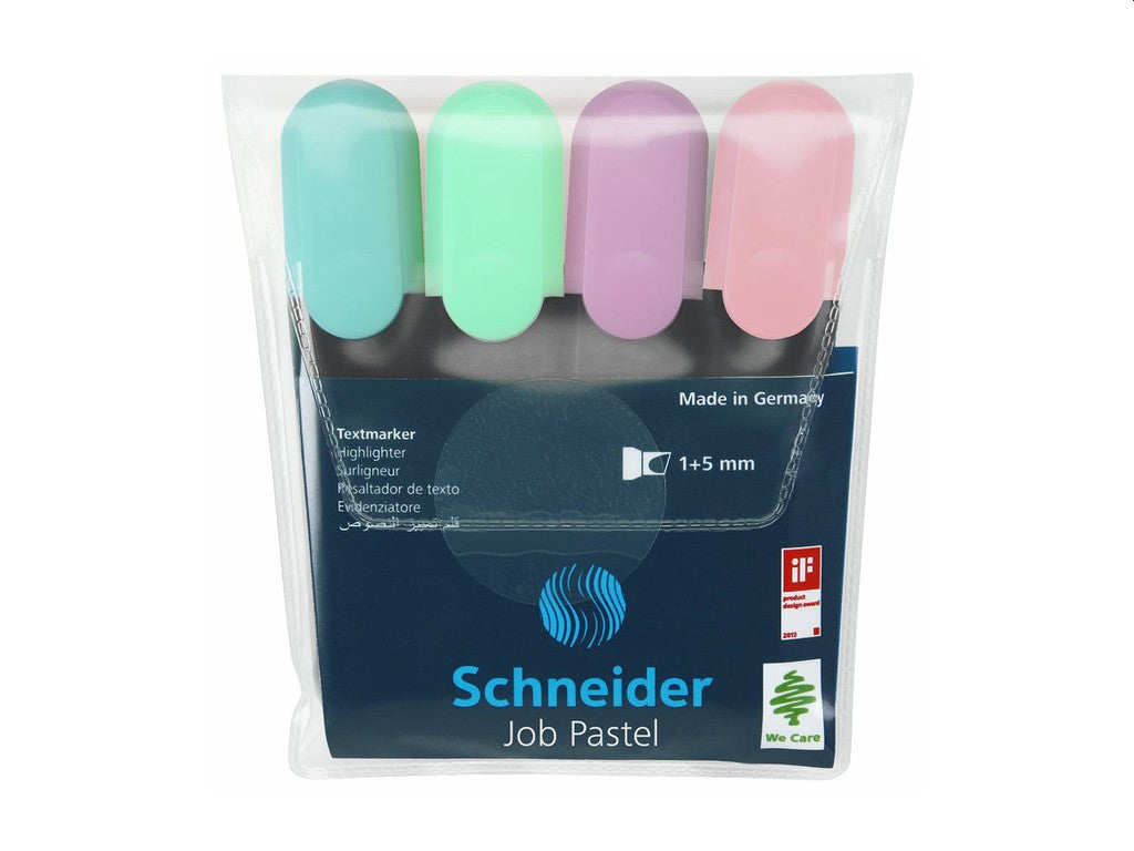 Textmarker Job Pastel, 4 culori / set, Schneider