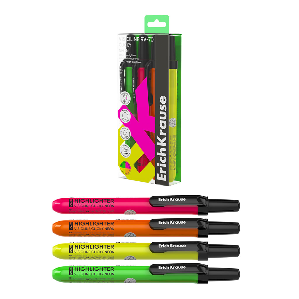 Textmarker, RV-70, 4 buc / set,  ErichKrause